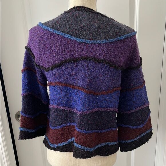 Anthropologie Curio Multicolor Women's Cardigan Sweater PM Curved Buttons - Picture 7 of 8